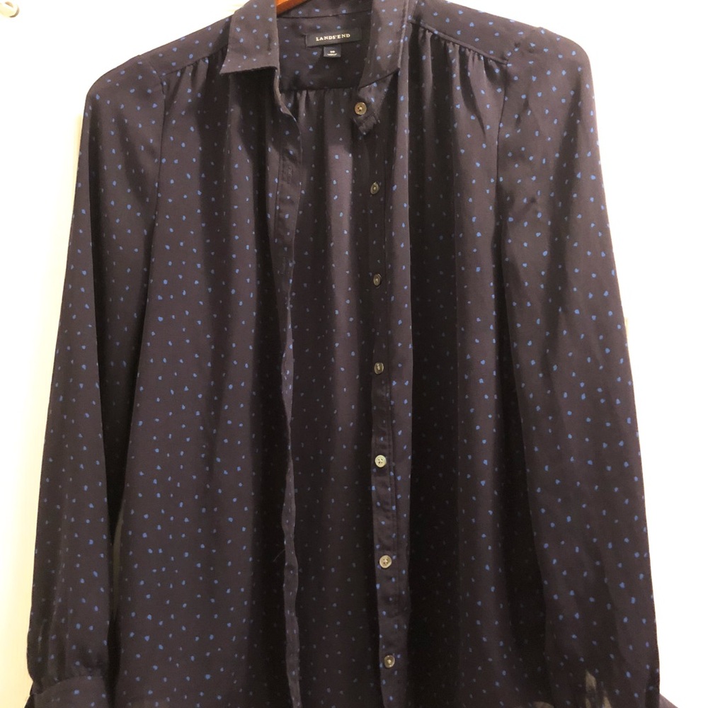 Lands’ End Navy Blouse